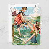 KRW Beach Illustration Briefkaart (Voorkant / Achterkant)