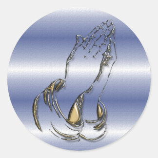 KRW biddende handen 1,5 inch blauw Stickers