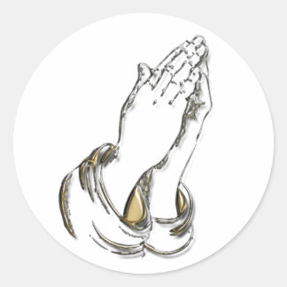 KRW biddende handen 1,5 inch Stickers