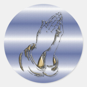 KRW biddende handen 3 inch blauw Stickers