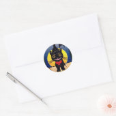 KRW Black Cat Halloween Ronde Sticker (Envelop)