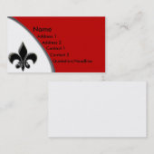 KRW Black en Red Fleur De Lis Two Tone Visitekaartje (Voorkant / Achterkant)