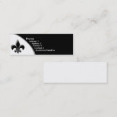 KRW Black Fleur de Lis Two Tone Mini Visitekaartje (Voorkant / Achterkant)