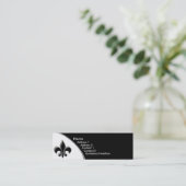 KRW Black Fleur de Lis Two Tone Mini Visitekaartje (Staand voorkant)