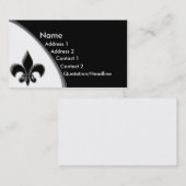 KRW Black Fleur De Lis Two Tone Visitekaartje (Voorkant / Achterkant)