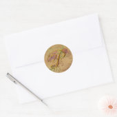 KRW  Bloemen Goud P Monogram Huwelijkszegel Ronde Sticker (Envelop)