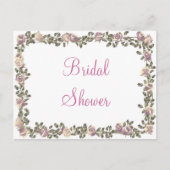 KRW Bloemen Grens Custom Bruids Douche Uitnodiging Briefkaart (Voorkant)