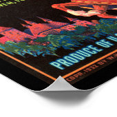 KRW blu-Knight-etiket voor fruitkratten Poster (Hoek)