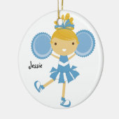 KRW Blue Cheerleader Custom Name Ornament (Links)
