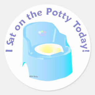 KRW Blue I Sat on the Potty Training Reward Ronde Sticker