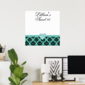 KRW Blue Jewel Heart Sweet 16 Autograaf Poster (Thuiskantoor)