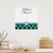 KRW Blue Jewel Heart Sweet 16 Autograaf Poster (Keuken)