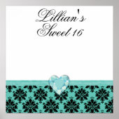 KRW Blue Jewel Heart Sweet 16 Autograaf Poster (Voorkant)