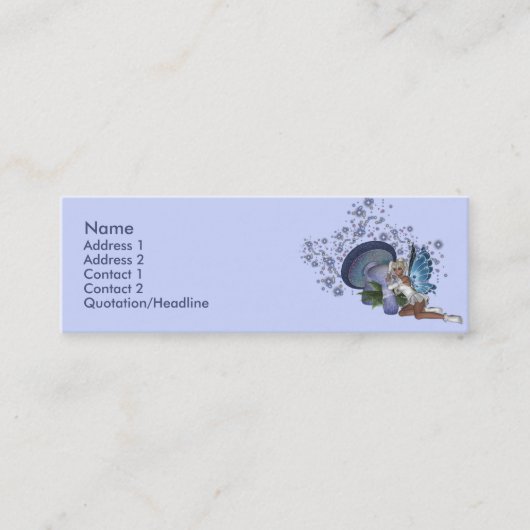 KRW Blue Mushroom Fairy Profile Card Mini Visitekaartje (Voorkant)