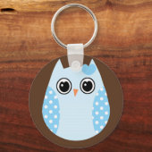 KRW Blue Polka Dot Owl Sleutelhanger Favor (Voorkant)