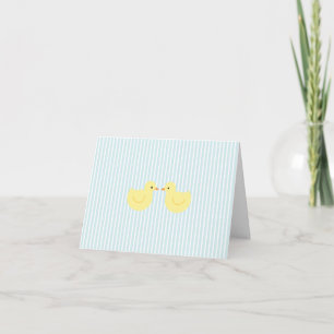 KRW Blue Stripe Rubber Duck Baby shower Uitnodigin