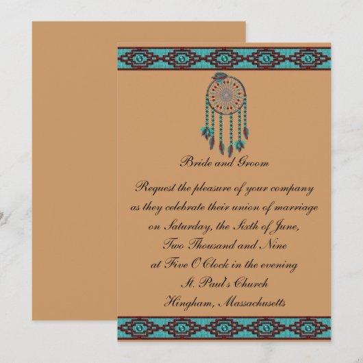 KRW Border Drocatcher Custom Wedding Invitation Kaart (Voorkant / Achterkant)