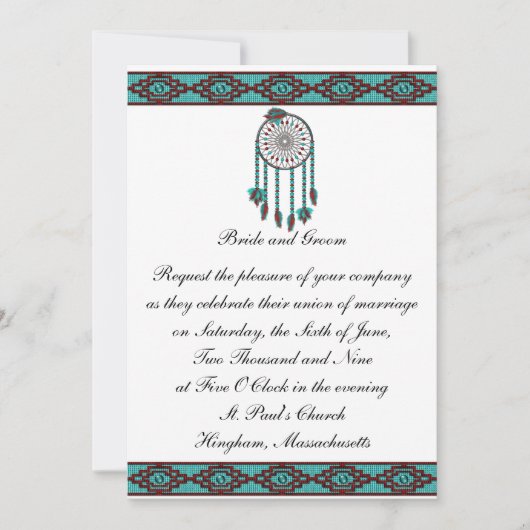 KRW Border Drocatcher Custom Wedding Invitation Kaart (Voorkant)