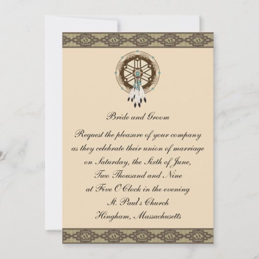 KRW Border Drocatcher Custom Wedding Invitation Kaart (Voorkant)