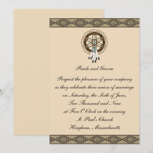 KRW Border Drocatcher Custom Wedding Invitation Kaart (Voorkant / Achterkant)