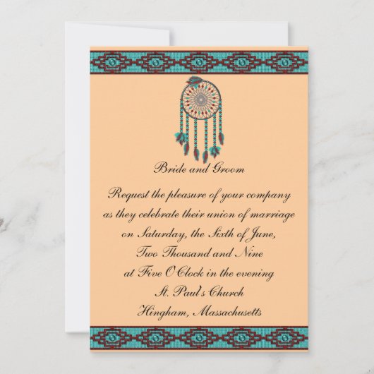 KRW Border Drocatcher Custom Wedding Invitation Kaart (Voorkant)