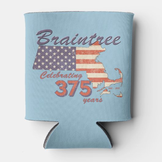 KRW Braintree, MA 375 Verjaardag Koelbox Blikjeskoeler (Voorkant)