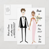 KRW Bride & Groom Save the Date Custom Briefkaart (Voorkant / Achterkant)