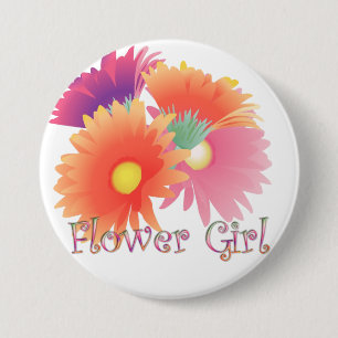 KRW Bright Daisy Bloemenmeisje Wedding Button