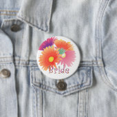 KRW Bright Daisy Bride Wedding Button (In situ)