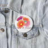 KRW Bright Daisy Maid of Honor Wedding Button (In situ)