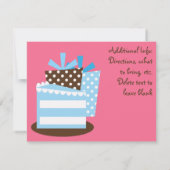 KRW Brown & Blue Polka Dot Owl Birthday Uitnodigin Kaart (Achterkant)