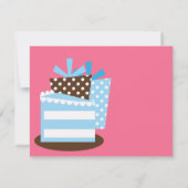 KRW Brown & Blue Polka Dot Owl Blank Party Invite Kaart (Achterkant)