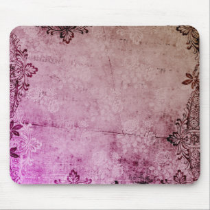 KRW Burgundy Waterverf Floral Grunge Muismat