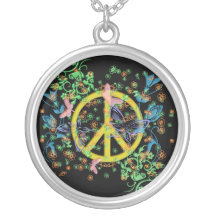 KRW Butterfly Peace Sign Sterling Silver Ketting