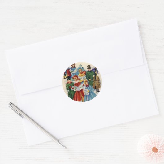 KRW  Carolers Vakantie Stickers (Envelop)