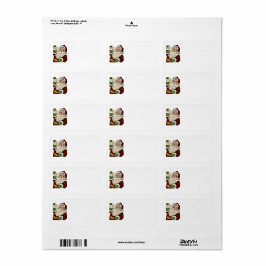 KRW Cartoon Sinterklaas Blank Adres Label (Full Sheet)