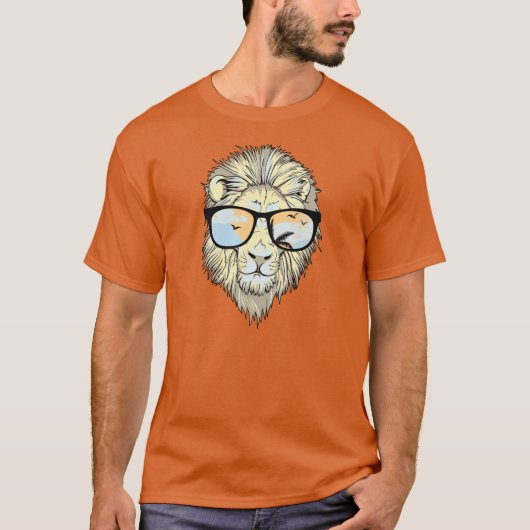 KRW Cool Lion met Shades Whimsical-T-shirt T-shirt (Voorkant)