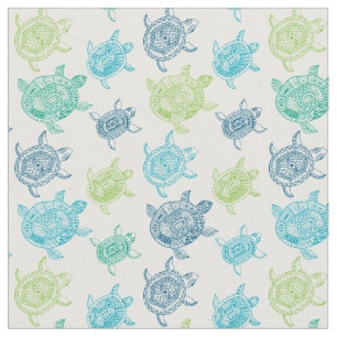 KRW Cool Tribal Zee Turtle Print Fabric Stof