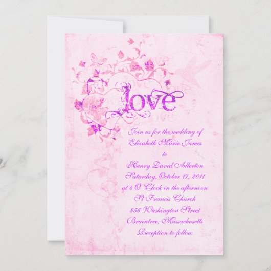 KRW Corinthians Liefde is: Bruiloft Uitnodiging Ro (Achterkant)