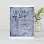 KRW Corinthians Love is: Wedding Invitation Navy Kaart (Staand voorkant)