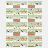 KRW Country Kerstdorps Collage Blanket Fleece Deken (Voorkant)