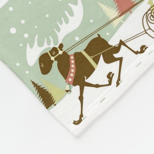 KRW Country Kerstdorps Collage Blanket Fleece Deken (Hoek)