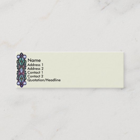 KRW Cream-Glas in lood Mini Visitekaartje (Voorkant)