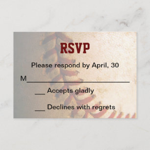 KRW Custom Baseball Bar Mitzvah RSVP-kaart RSVP Kaartje