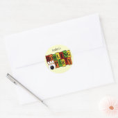 KRW Custom Bowling Birthday Party Ronde Sticker (Envelop)