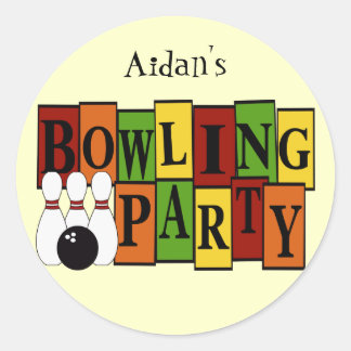 KRW Custom Bowling Birthday Party Ronde Sticker