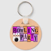 KRW Custom Bowling Birthday Party Sleutelhanger (Voorkant)