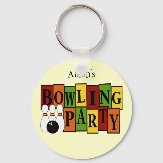KRW Custom Bowling Birthday Party Sleutelhanger (Voorkant)
