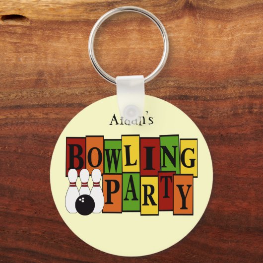 KRW Custom Bowling Birthday Party Sleutelhanger (Voorkant)