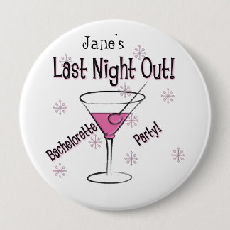 KRW Custom Bride's Last Night Out Bachelorette Pin Ronde Button 4,0 Cm